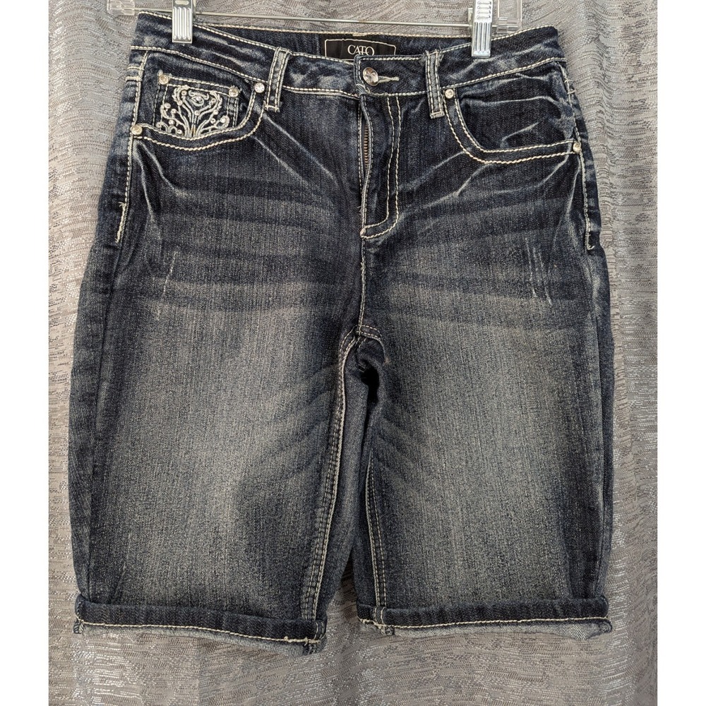 Cato Women Demin Bermuda Jean Shorts Sz 4 Y2K